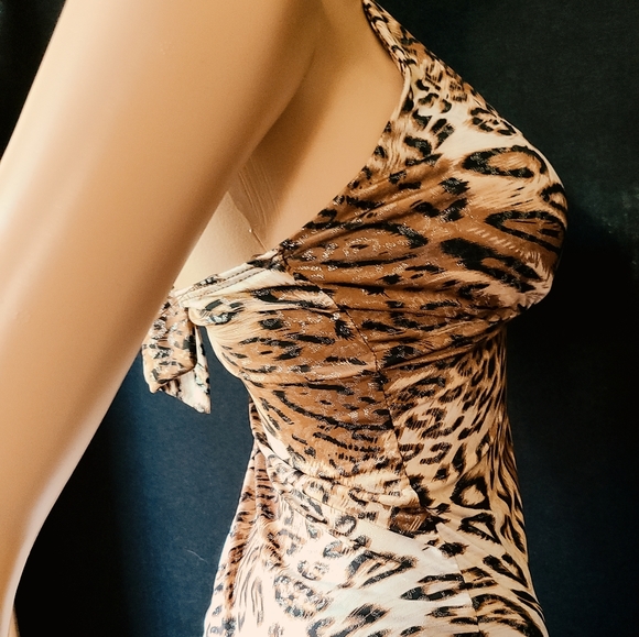CANTANA Exotic Metallic Look 🐆 LEOPARD HALTER TOP - Picture 15 of 16